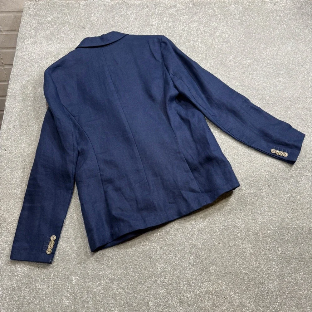 J McLaughlin Ressie Jacket Navy Double Breasted Blazer NWT Sz 8 Old Money Preppy - Picture 3 of 16